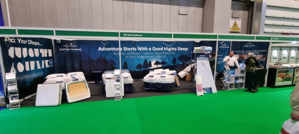 Mattress stand at the Caravan Camping and Motorhome Show