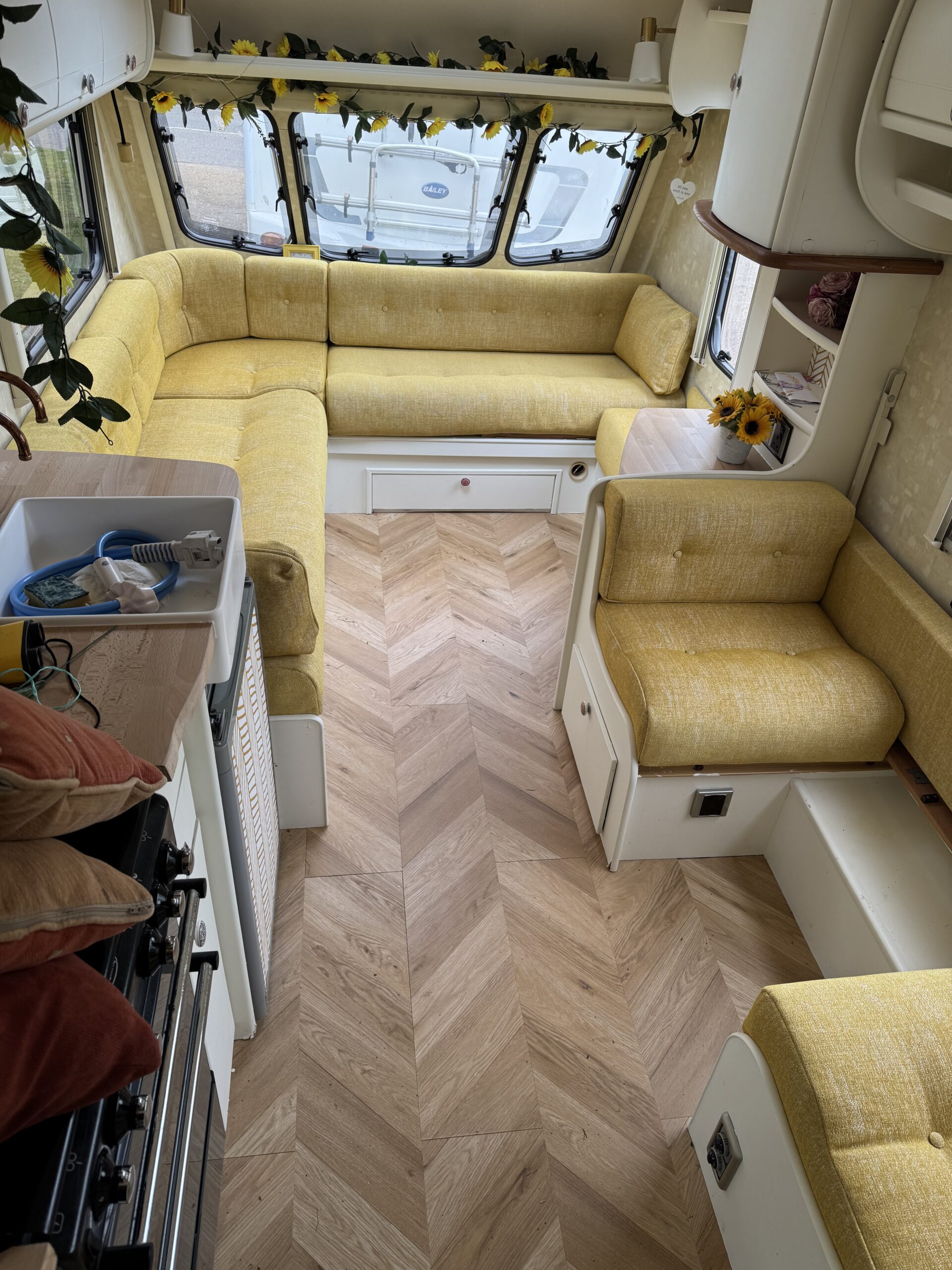 After upholstered caravan image