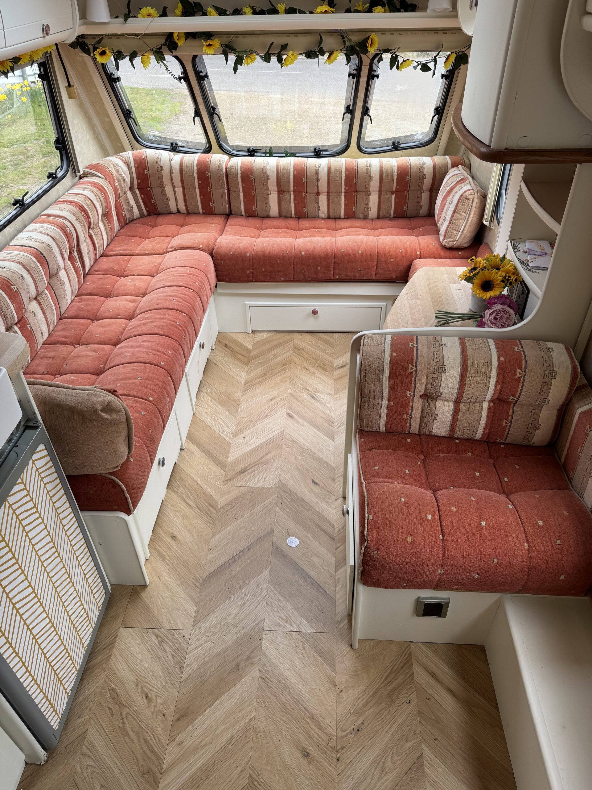 Before upholstered caravan image